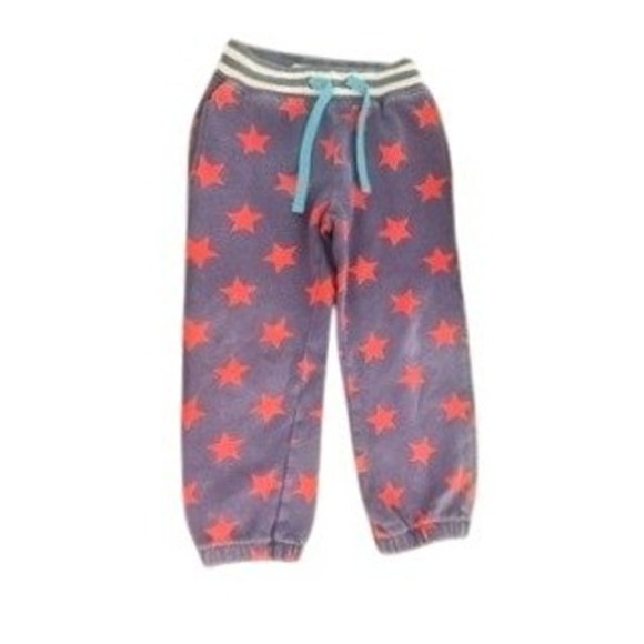 Mini Boden Other - Mini Boden Kids 5Y Blue Red Star Print Fleece Joggers Sweatpants Striped Waist
